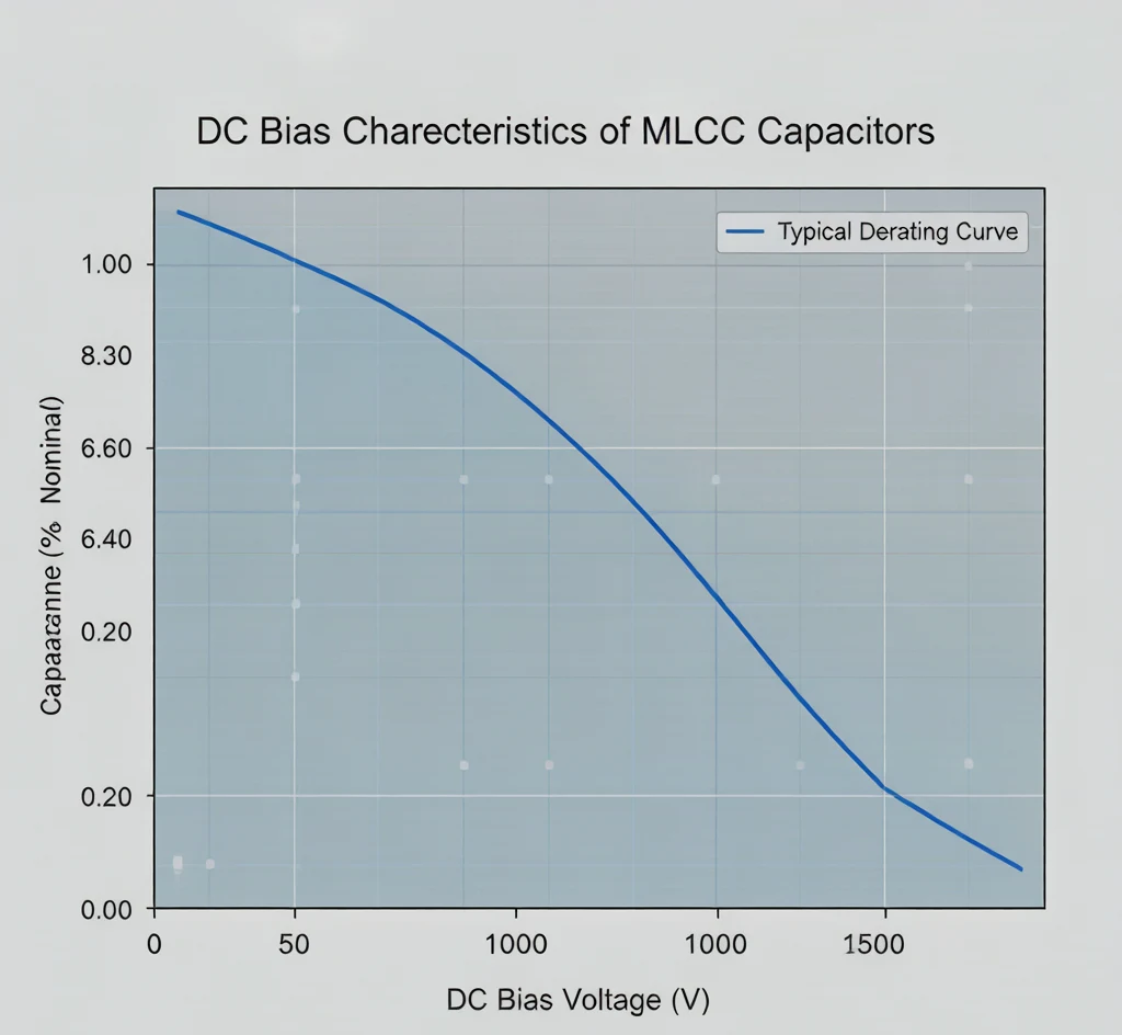 High capacitance MLCC DC bias effect — capacitance loss under DC voltage