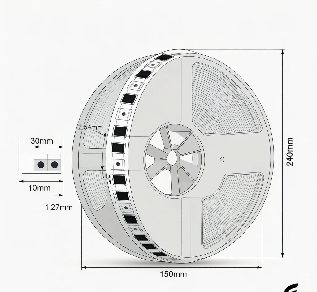 MLCC tape and reel packaging for SMT assembly